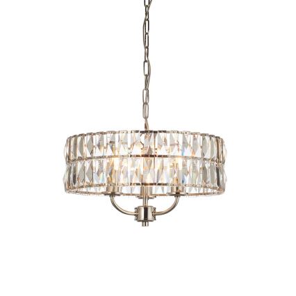 Endon 104466 - Lámpara colgante con cadena CLIFTON 3xE14/6W/230V cromo brillante/transparente diá. 38,5 cm