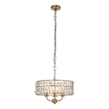 Endon 106243 - Lámpara colgante con cadena CLIFTON 3xE14/6W/230V Ø 38,5 cm latón/transparente