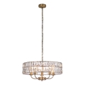 Endon 106244 - Lámpara colgante con cadena CLIFTON 5xE14/6W/230V latón/vidrio transparente