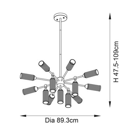 Endon 106256 - Lámpara colgante TOUR 13xG9/3W/230V latón