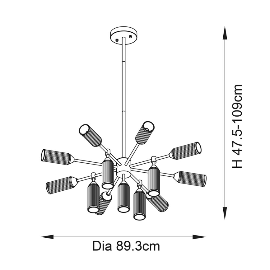 Endon 106256 - Lámpara colgante TOUR 13xG9/3W/230V latón