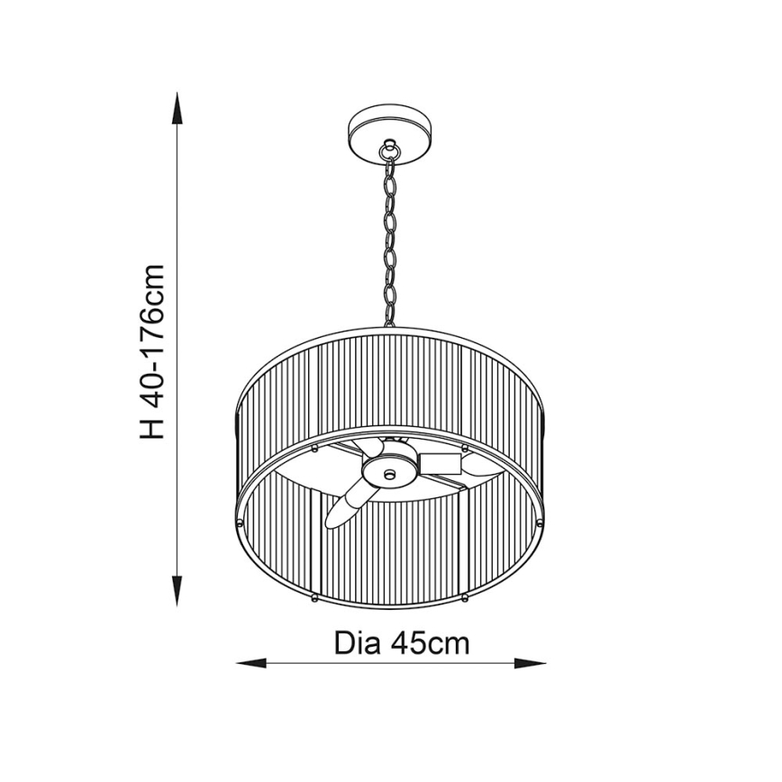 Endon 106282 - Lámpara colgante con cadena RIDGETON 3xE14/6W/230V latón