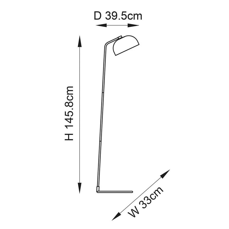 Endon 106337 - Lámpara de pie BRAIR 1xE27/10W/230V negra