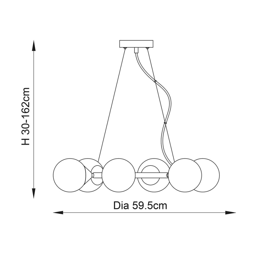 Endon 106390 - Lámpara colgante OTIS 6xG9/3W/230V, acabado dorado