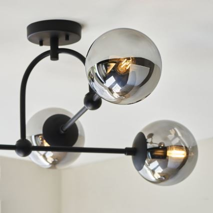 Endon 106662 - Lámpara de techo ONTARIO 4xE14/7W/230V negro/ahumado