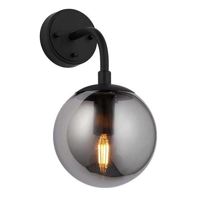 Endon 106664 - Aplique ONTARIO 1xE14/7W/230V negro/ahumado