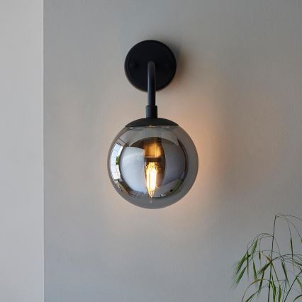 Endon 106664 - Aplique ONTARIO 1xE14/7W/230V negro/ahumado