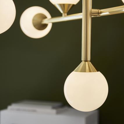 Endon 106754 - Lámpara colgante con varilla OTIS 10xG9/5W/230V acabado dorado