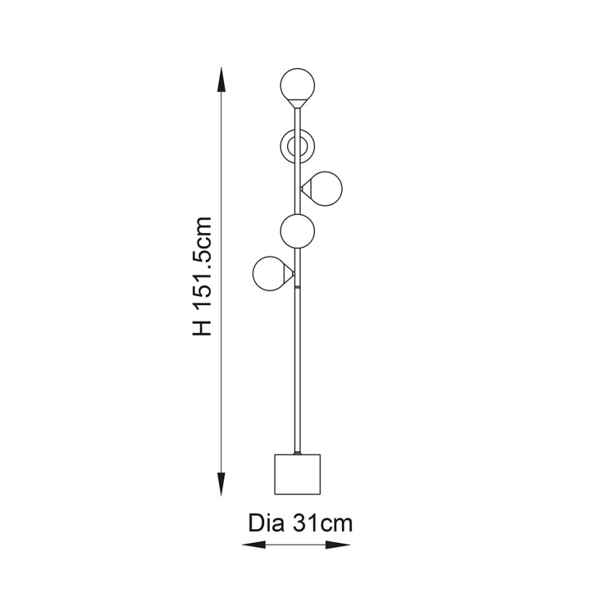 Endon 106756 - Lámpara de pie OTIS 5xG9/3W/230V dorada/blanca