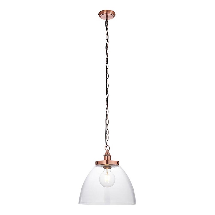 Endon 106895 - Lámpara colgante con cadena HANSEN 1xE27/10W/230V, acabado en cobre