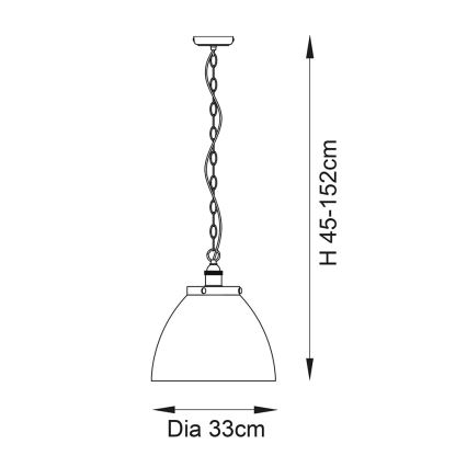Endon 106895 - Lámpara colgante con cadena HANSEN 1xE27/10W/230V, acabado en cobre