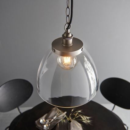 Endon 106896 - Lámpara colgante con cadena HANSEN 1xE27/10W/230V cromo mate