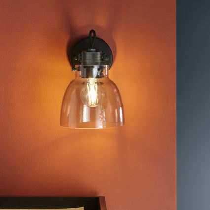 Endon 107011 - Foco de pared URBAN 1xE27/10W/230V negro/ahumado