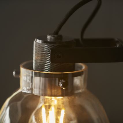 Endon 107012 - Lámpara de mesa URBAN 1xE27/10W/230V negro/ahumado