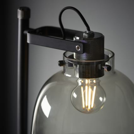 Endon 107013 - Lámpara de pie URBAN 1xE27/10W/230V negro/ahumado