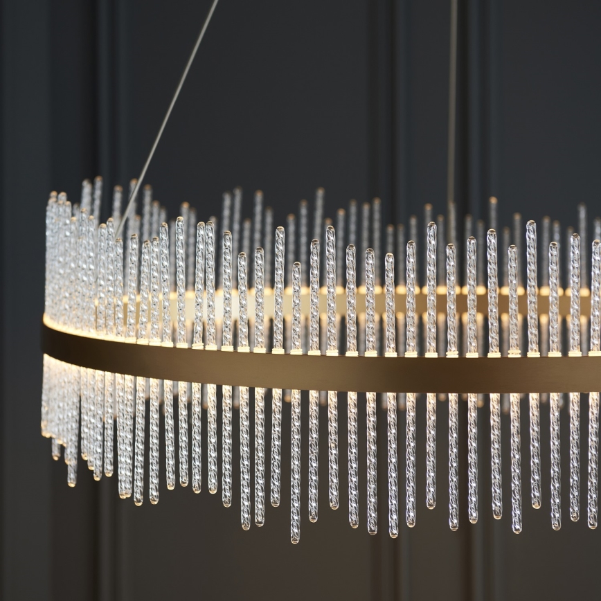 Endon 107672 - Lámpara colgante LED regulable con cable ADRIEL LED/83W/230V 3000K Ø 89 cm oro/transparente