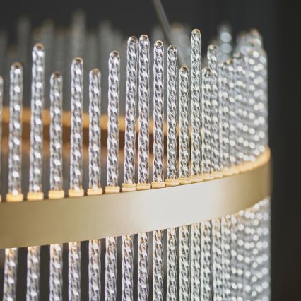 Endon 107672 - Lámpara colgante LED regulable con cable ADRIEL LED/83W/230V 3000K Ø 89 cm oro/transparente