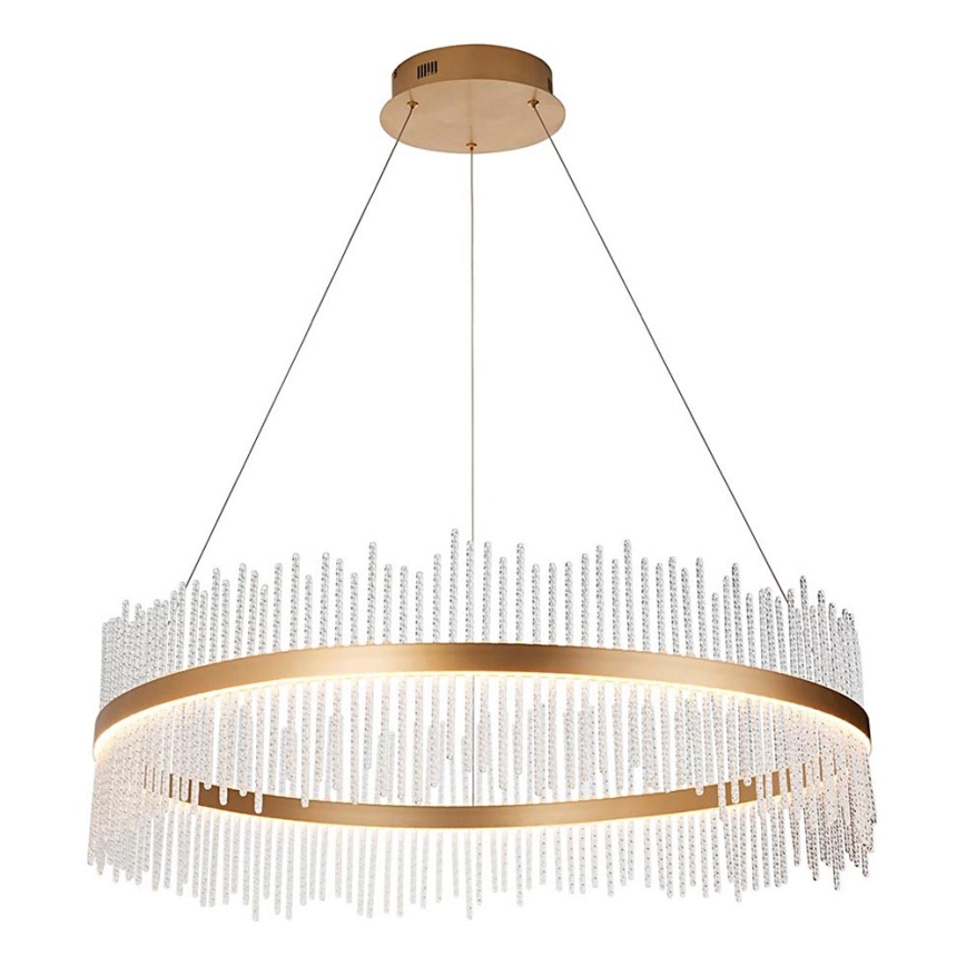 Endon 107672 - Lámpara colgante LED regulable con cable ADRIEL LED/83W/230V 3000K Ø 89 cm oro/transparente