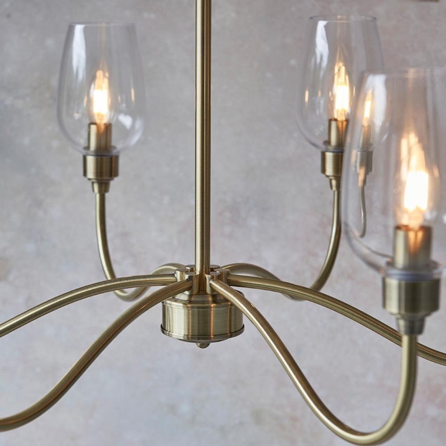 Endon 107791 - Candelabro colgante con cadena 6xE14/6W/230V latón