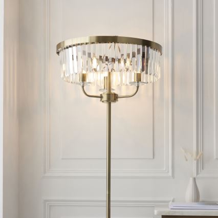 Endon 110644 - Lámpara de pie CHESTERFIELD 3xE14/6W/230V latón