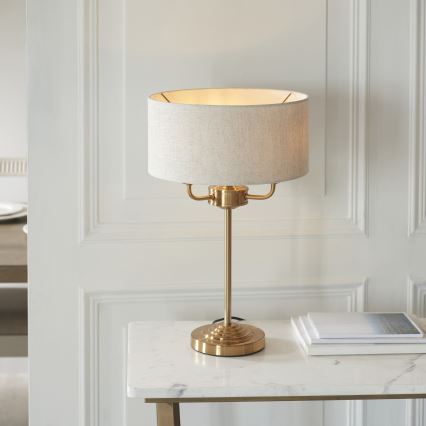Endon 110721 - Lámpara de mesa HIGHCLERE 3xE14/18W/230V beige/latón