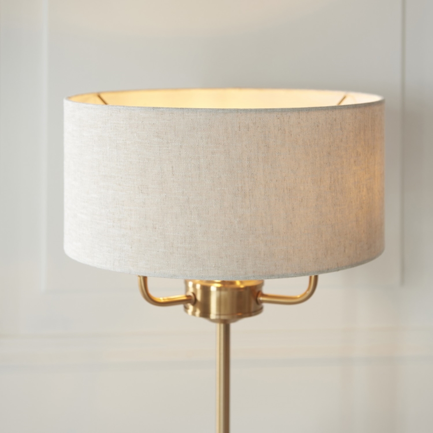 Endon 110721 - Lámpara de mesa HIGHCLERE 3xE14/18W/230V beige/latón