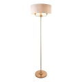 Endon 110724 - Lámpara de pie HIGHCLERE 1xE14/40W/230V beige/latón diá. 47 cm