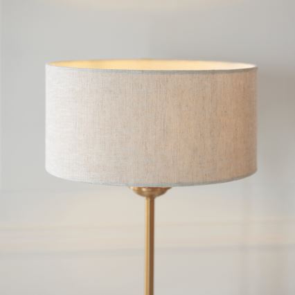 Endon 110728 - Lámpara de mesa HIGHCLERE 1xE14/7W/230V beige/latón, diámetro 25 cm