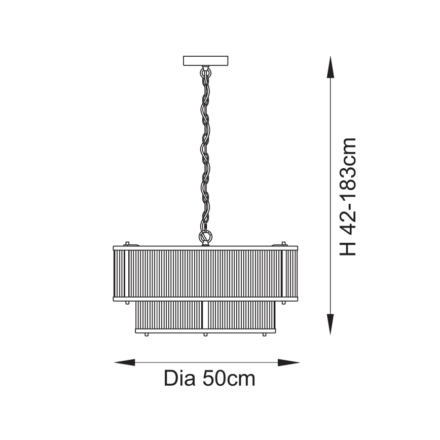 Endon 110944 - Lámpara colgante con cadena RIDGETON 5xE14/6W/230V latón
