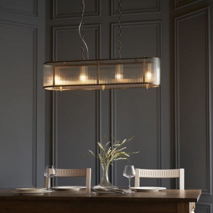 Endon 110945 - Lámpara colgante con cadena RIDGETON 4xE14/6W/230V latón/transparente