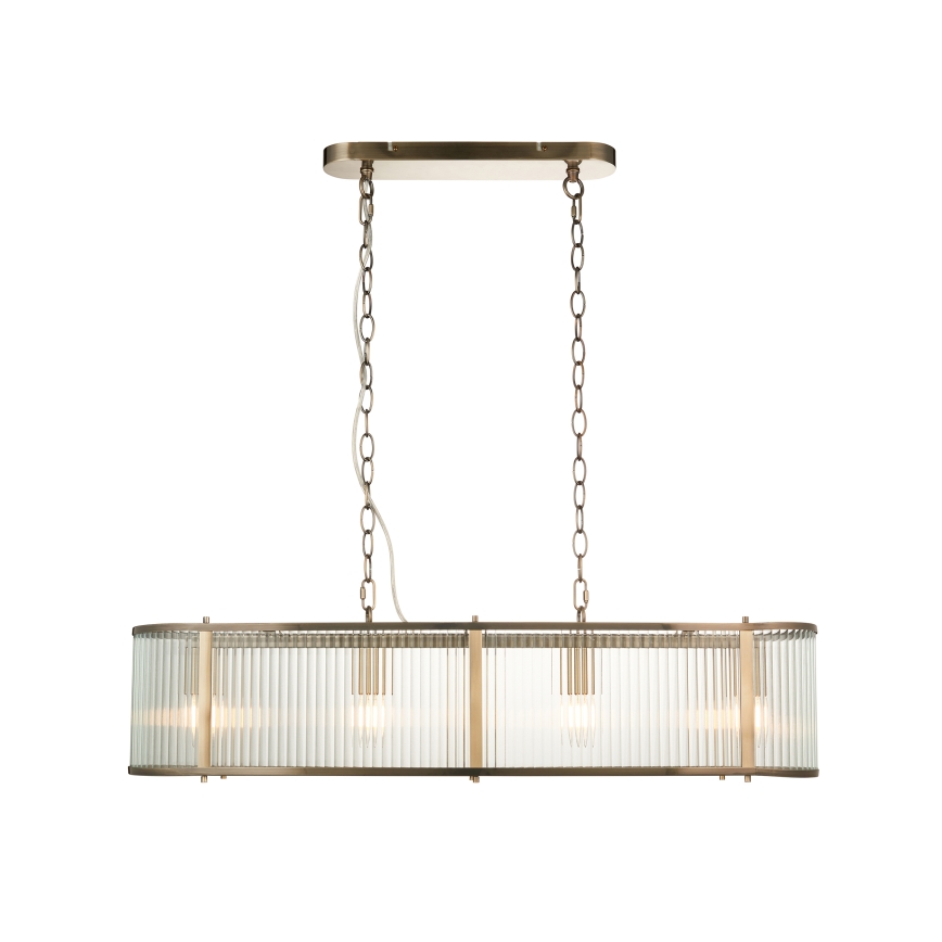 Endon 110945 - Lámpara colgante con cadena RIDGETON 4xE14/6W/230V latón/transparente