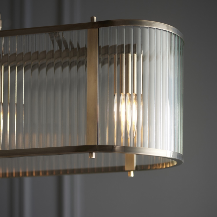 Endon 110945 - Lámpara colgante con cadena RIDGETON 4xE14/6W/230V latón/transparente