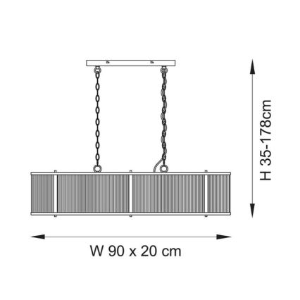 Endon 110945 - Lámpara colgante con cadena RIDGETON 4xE14/6W/230V latón/transparente