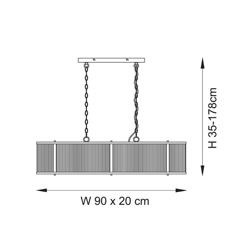 Endon 110945 - Lámpara colgante con cadena RIDGETON 4xE14/6W/230V latón/transparente