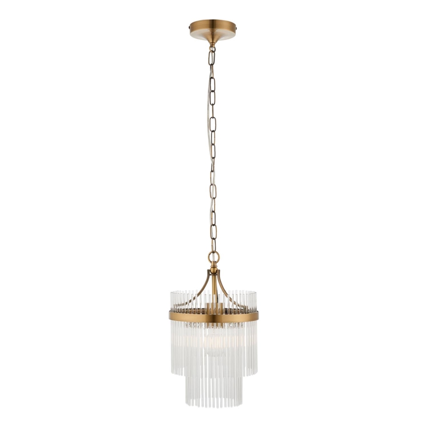 Endon 112572 - Lámpara colgante con cadena MARIETTA 1xE27/10W/230V latón/transparente