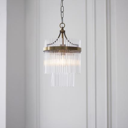 Endon 112572 - Lámpara colgante con cadena MARIETTA 1xE27/10W/230V latón/transparente