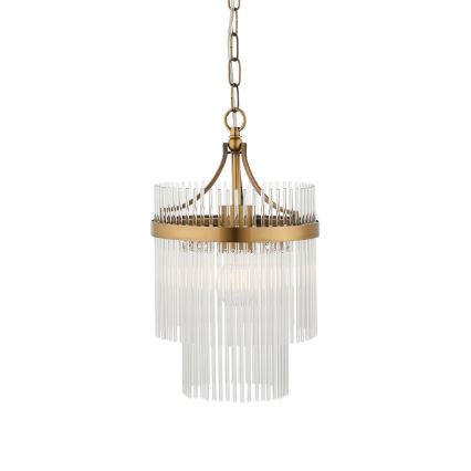 Endon 112572 - Lámpara colgante con cadena MARIETTA 1xE27/10W/230V latón/transparente