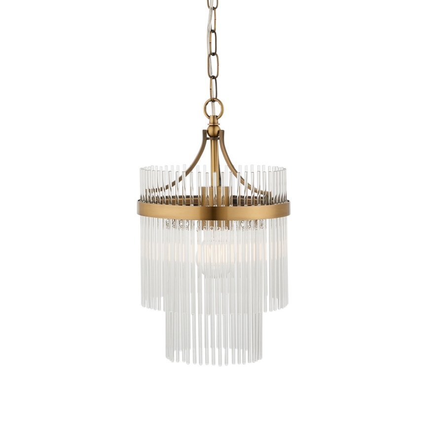 Endon 112572 - Lámpara colgante con cadena MARIETTA 1xE27/10W/230V latón/transparente