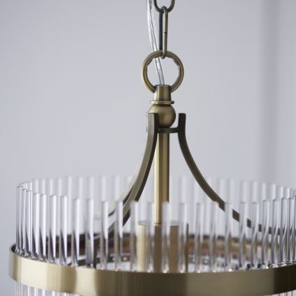 Endon 112572 - Lámpara colgante con cadena MARIETTA 1xE27/10W/230V latón/transparente