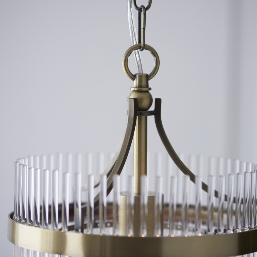 Endon 112572 - Lámpara colgante con cadena MARIETTA 1xE27/10W/230V latón/transparente