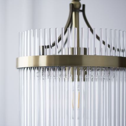 Endon 112572 - Lámpara colgante con cadena MARIETTA 1xE27/10W/230V latón/transparente