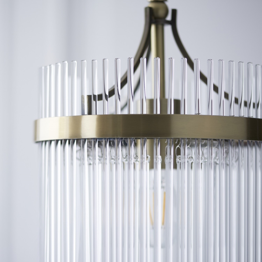 Endon 112572 - Lámpara colgante con cadena MARIETTA 1xE27/10W/230V latón/transparente