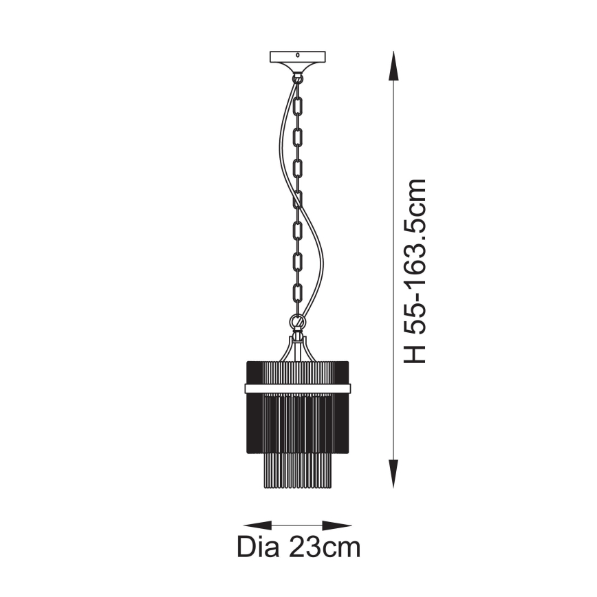 Endon 112572 - Lámpara colgante con cadena MARIETTA 1xE27/10W/230V latón/transparente