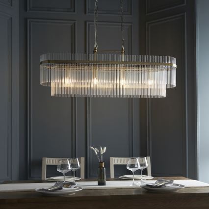 Endon 112573 - Lámpara colgante con cadena MARIETTA 4xE14/6W/230V latón/transparente