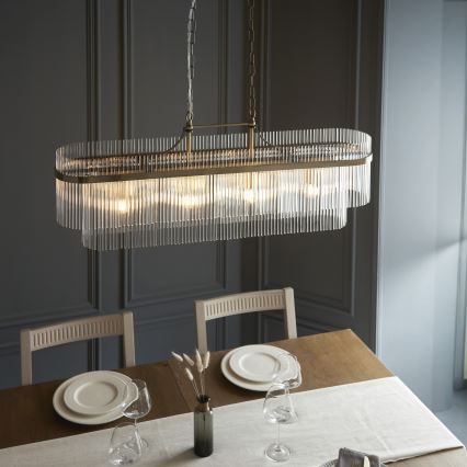 Endon 112573 - Lámpara colgante con cadena MARIETTA 4xE14/6W/230V latón/transparente