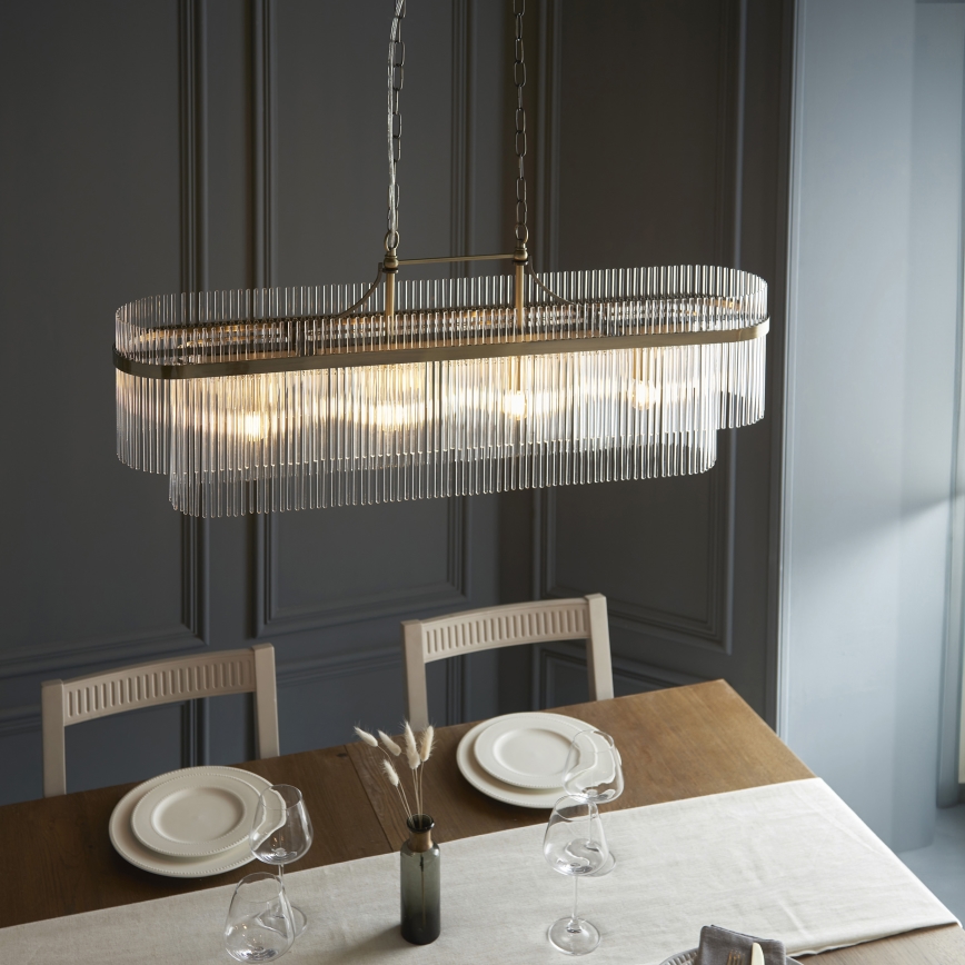 Endon 112573 - Lámpara colgante con cadena MARIETTA 4xE14/6W/230V latón/transparente