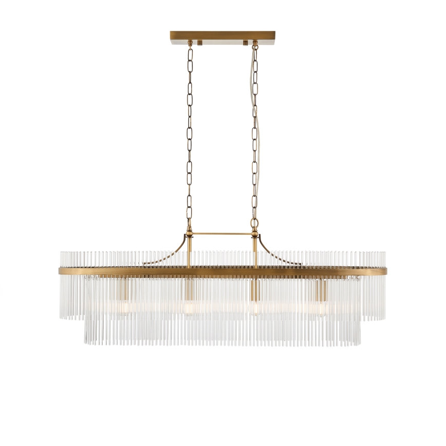 Endon 112573 - Lámpara colgante con cadena MARIETTA 4xE14/6W/230V latón/transparente
