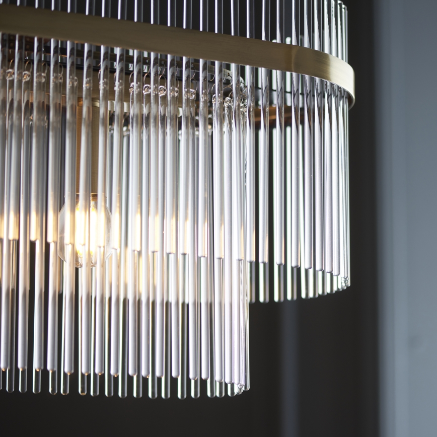 Endon 112573 - Lámpara colgante con cadena MARIETTA 4xE14/6W/230V latón/transparente