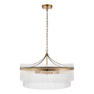Endon 112574 - Lámpara colgante con cadena MARIETTA GRAND 7xE14/7W/230V latón/vidrio transparente
