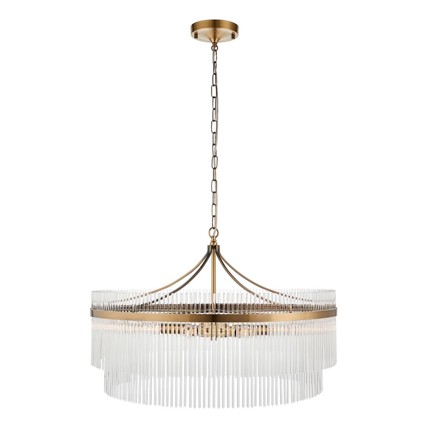 Endon 112574 - Lámpara colgante con cadena MARIETTA GRAND 7xE14/7W/230V latón/vidrio transparente